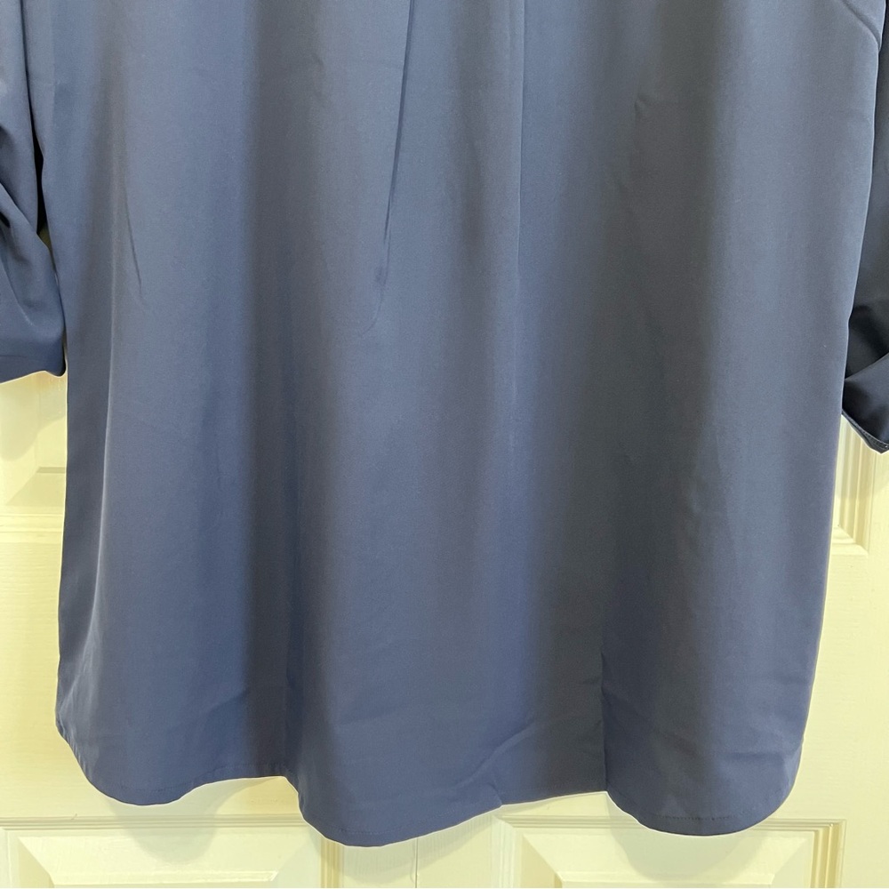 Coolibar Santa Barbara Tunic Top with Roll-up Sleeves in Navy UPF 50+ Size Large - Picture 11 of 14